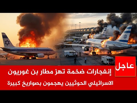 عاجل الان 🚨إنفجـ ـار*ات ضخمة تهز مطار بن غوريون الاسرائيلي الحوثيين يهجمون ب100 صواريخ كبيرة