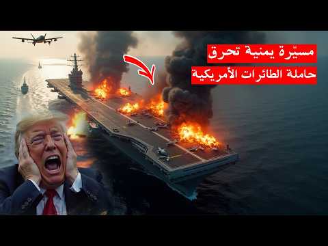 عاجل : مسيّرة يمنية تحرق حاملة الطائرات الامريكية , وهروب الاسطول الأمريكي من البحر الأحمر !