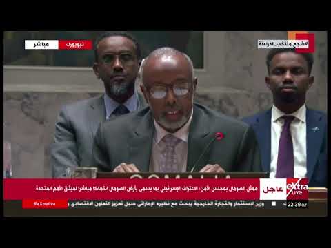 ممثل الصومال بمجلس الأمن: الاعتراف الإسرائيلي بما يسمى أرض الصومال انتهاكا لميثاق الأمم المتحدة