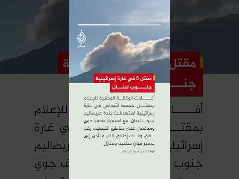 مقتل 5 في غارة إسرائيلية استهدفت بلدة عربصاليم جنوب لبنان