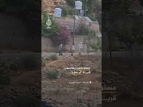 مقاطع فيديو توثق هجوم جماعات المستوطنين على قرية أم صفا شمال غرب رام الله بحماية قوات الاحتلال