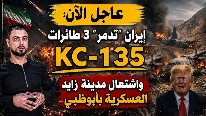 عاجل الآن: إيران “تدمر” 3 طائرات KC -135 | واشتعال مدينة زايد العسكرية بأبوظبي