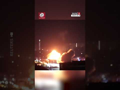 مشاهد جديدة للحظة انفجار صاروخ روسي في العاصمة الأوكرانية كييف