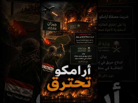 مسيّرة تشعل مصفاة أرامكو في جيزان ⚠️ اليمن يضرب والسعودية تصمت !١