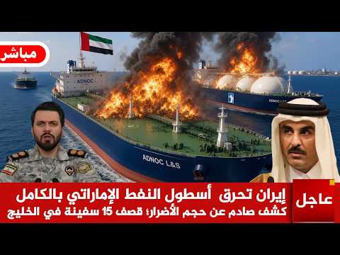 عاجل 🚨 إيران تحـ رق  أسطول النفط الإماراتي بالكامل! وأضرار كبيرة ؛ قصف 15 سفينة في الخليج