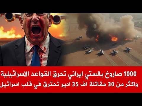 1000 صاروخ ايراني تضرب القواعد الاسرائيلية .واحتراق 30 طائرة اف 35