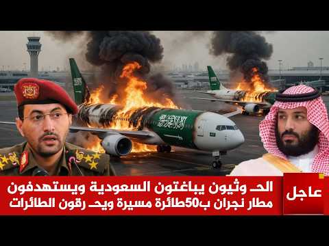 عاجل الآن🚨الحـ وثيون يباغتون السعودية ويستهدفون مطار نجران ب50طائرة مسيرة ويحـ رقون الطائرات
