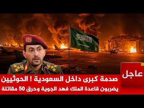 الآن🚨صدمة كبرى داخل السعودية ! الحوثـ ـيين  يضربون قاعدة الملك فهد الجوية وحرق 50 مقاتلة